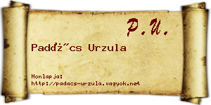 Padács Urzula névjegykártya